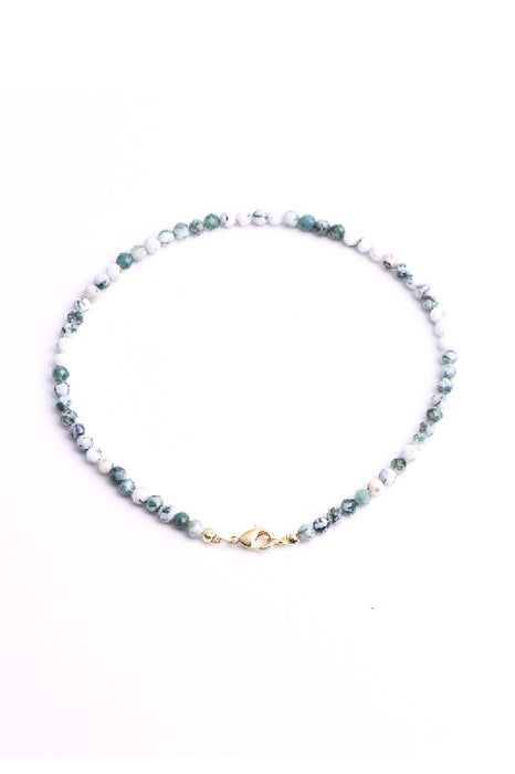 Anklet 4mm faceted tree agate, 26 cm