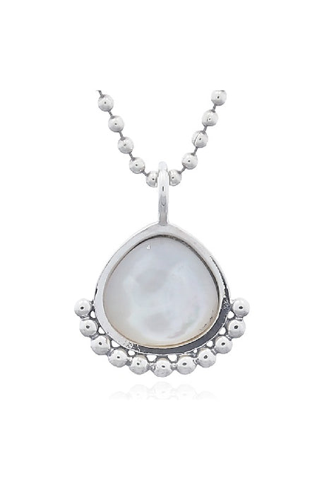 Silver pendant decorated with mother of pearl