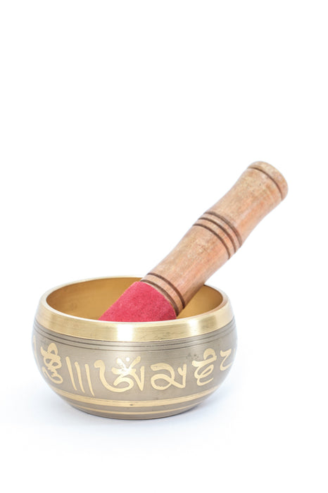 Singing bowl Buddha with leather mallet 9.5 cm