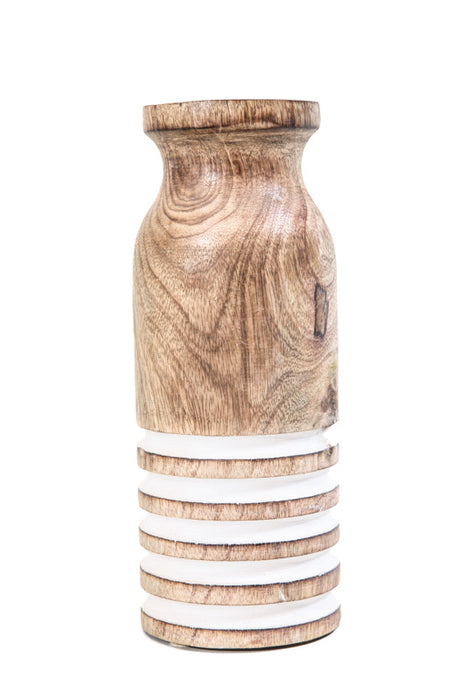 Vase "EIRMON" carved wood 10 x 25.5 cm