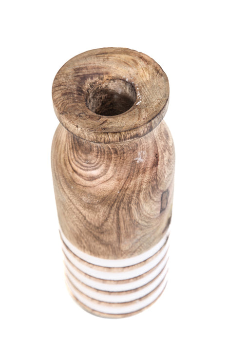 Vase "EIRMON" carved wood 10 x 25.5 cm