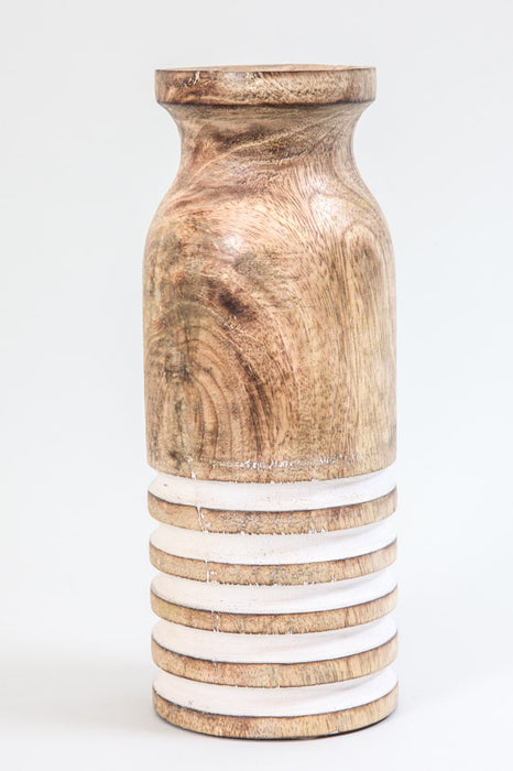 Vase "EIRMON" carved wood 10 x 25.5 cm