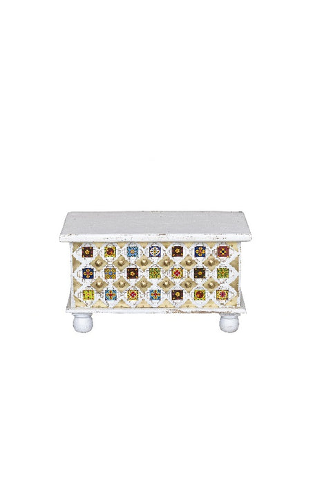 Commode BAKRA en bois de manguier/ferrures en laiton 80 x 40 x 45 cm