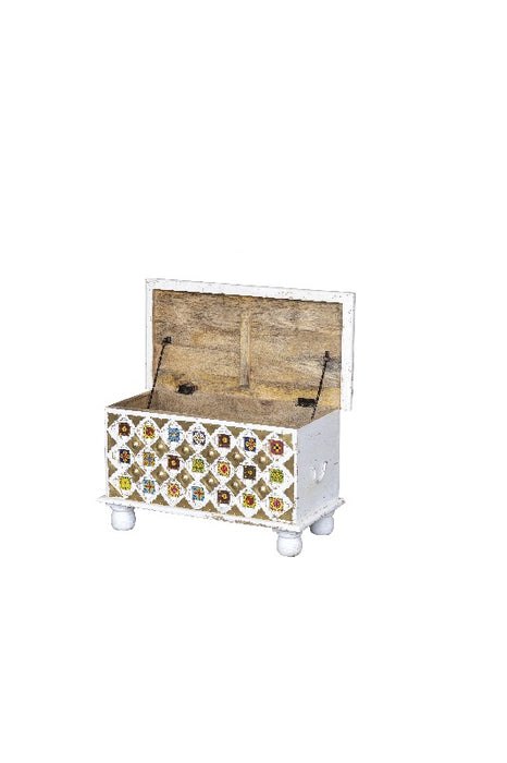 Commode BAKRA en bois de manguier/ferrures en laiton 80 x 40 x 45 cm