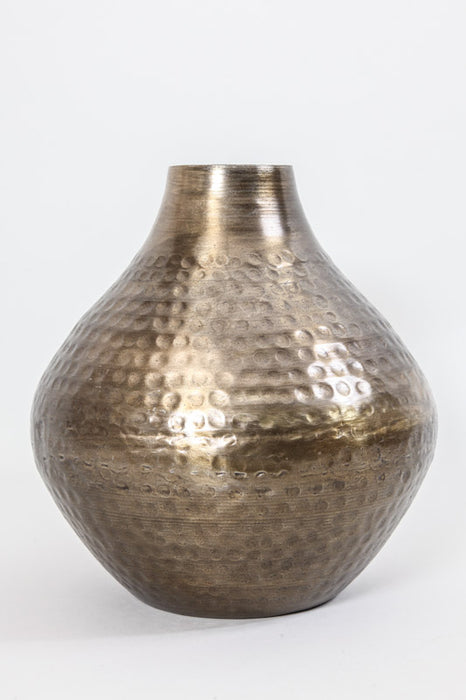 Vase aluminum handmade gold colored 26 x 26 cm