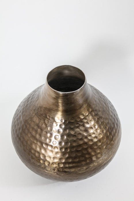 Vase aluminum handmade gold colored 26 x 26 cm