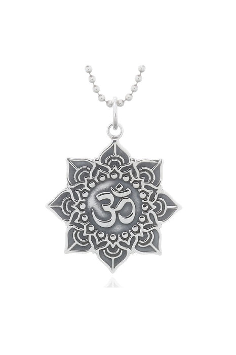 Silver pendant flower OM zircon