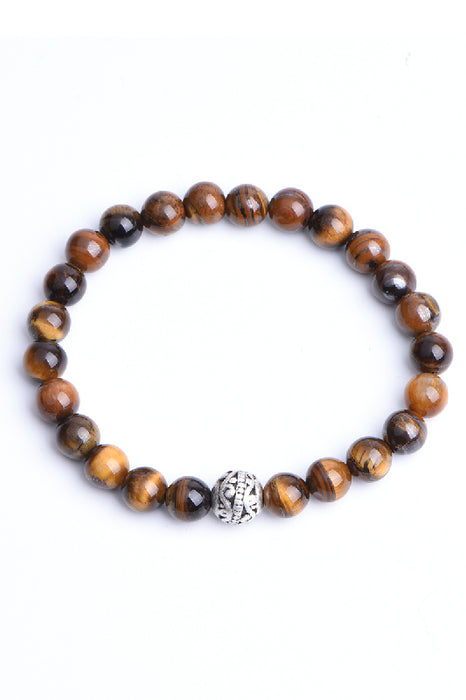 Men's bracelet 8mm tiger eye, 21 cm