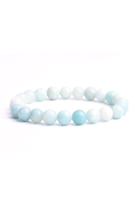 Bracelet 8mm amazonite bleue, 19 cm