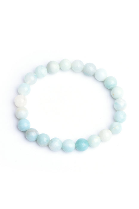 Bracelet 8mm amazonite bleue, 19 cm