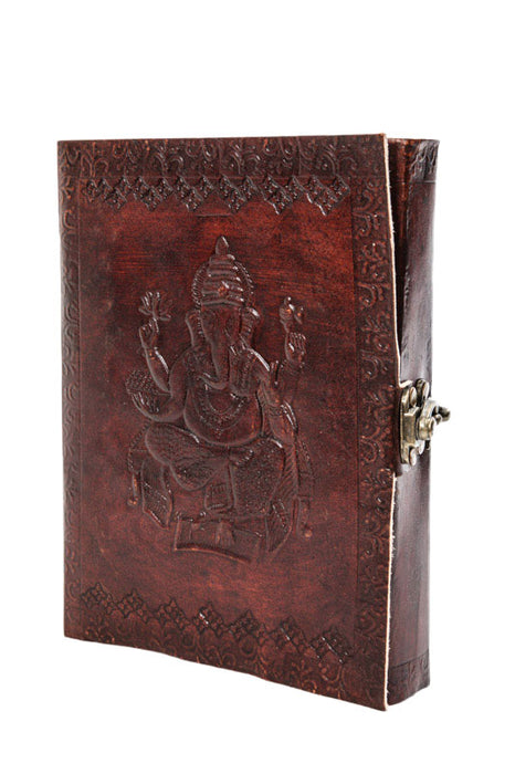 Carnet en cuir fait main Ganesha