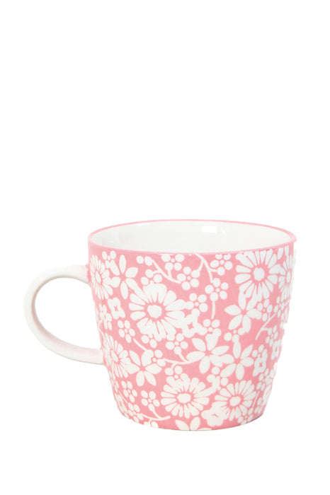 Tasse céramique fleurs rose