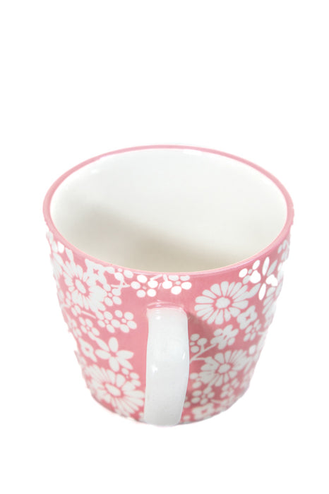 Tasse céramique fleurs rose