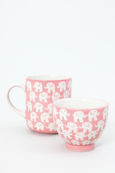 Tasse à thé en céramique éléphant rose