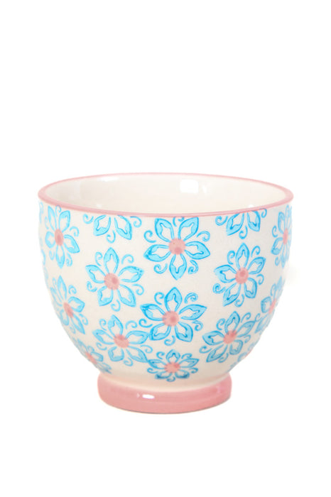 Tasse à thé fleurs bleu clair