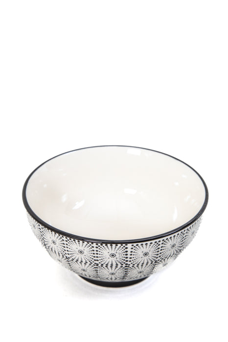 Bowl beige/black patterned