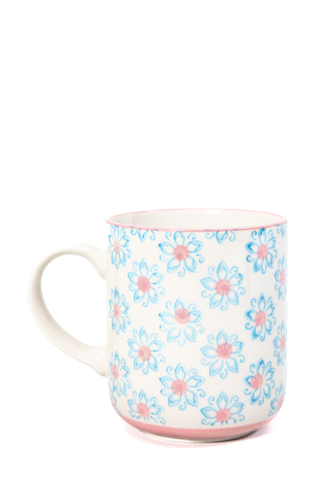 Tasse à thé fleurs bleu clair