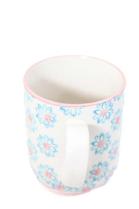 Tasse à thé fleurs bleu clair