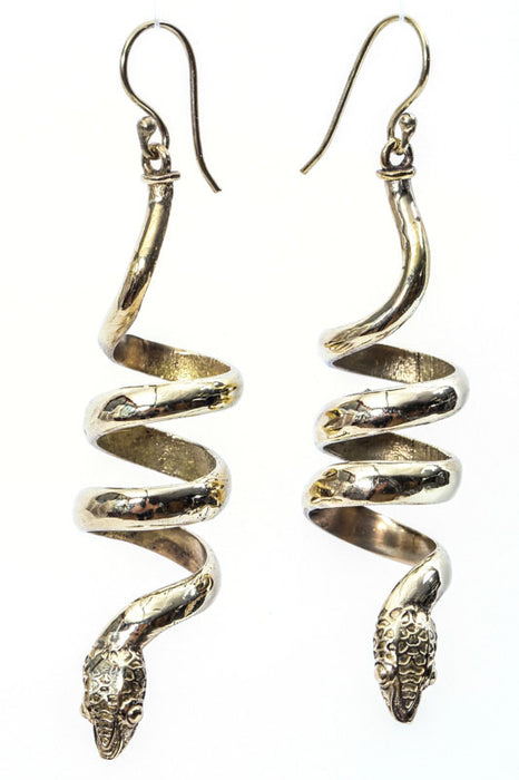 Boucles d'oreilles serpent dorées