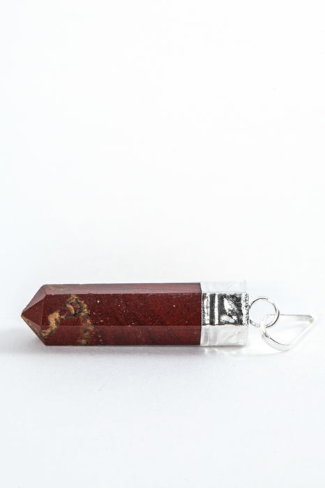 Pendentif pendule jaspe rouge