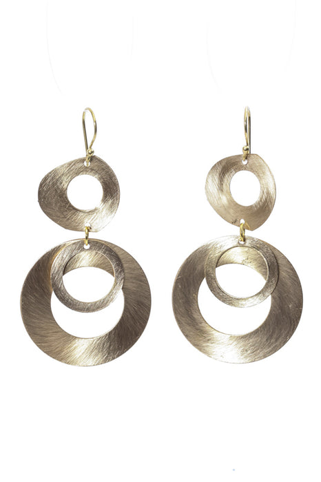 Boucles d'oreilles 3 cercles couleur or