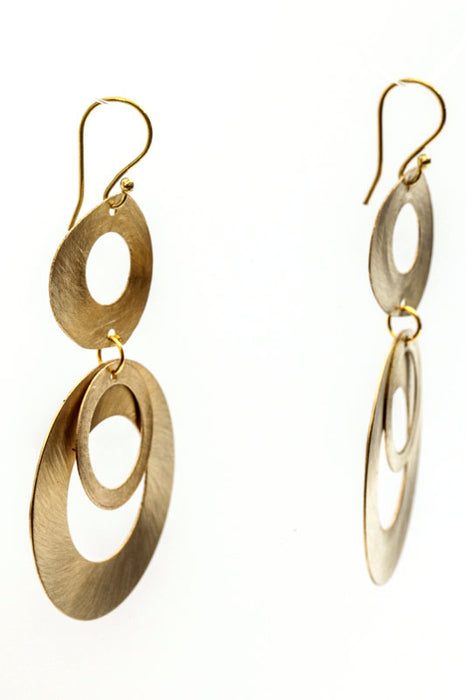 Boucles d'oreilles 3 cercles couleur or