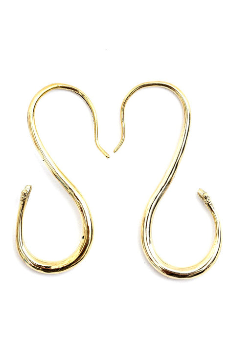 Boucles d'oreilles serpent dorées