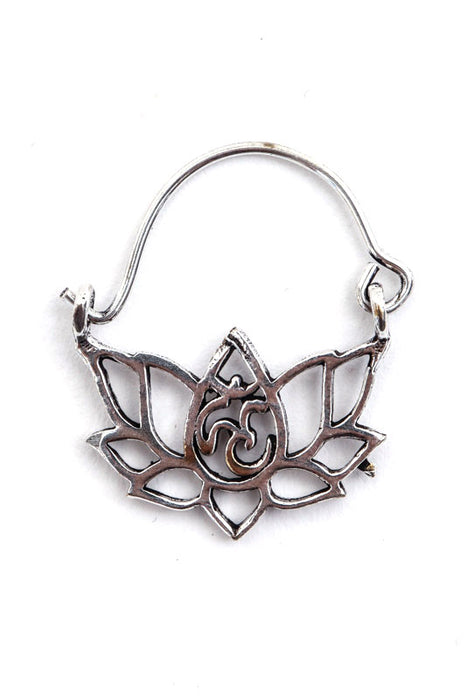 Boucles d'oreilles fleur de lotus argentées