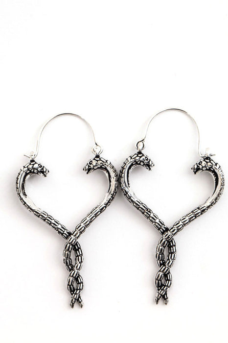 Boucles d'oreilles cobra argentées