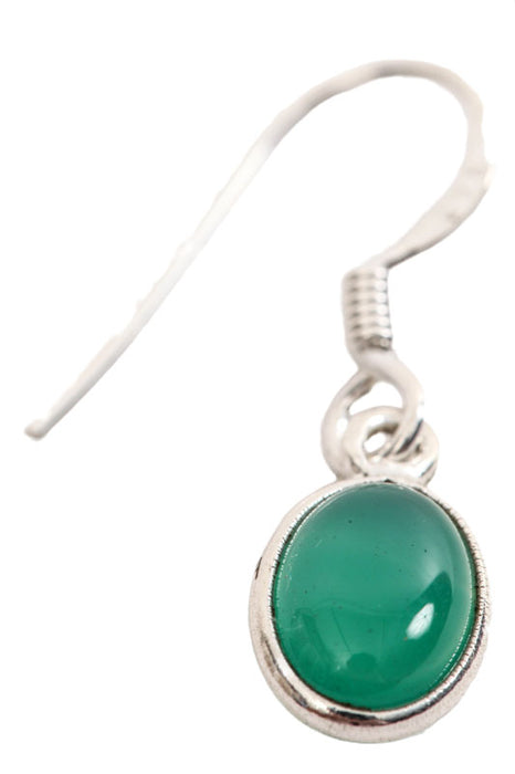 Boucle d'oreille argent onyx vert