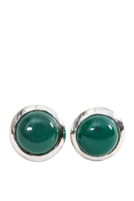 Boucles d'oreilles argent onyx vert