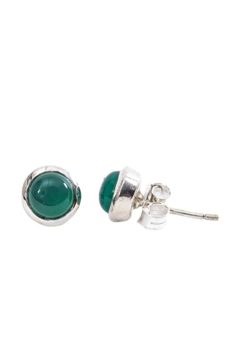 Boucles d'oreilles argent onyx vert