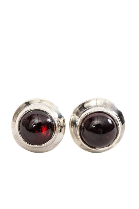 Silver earrings garnet