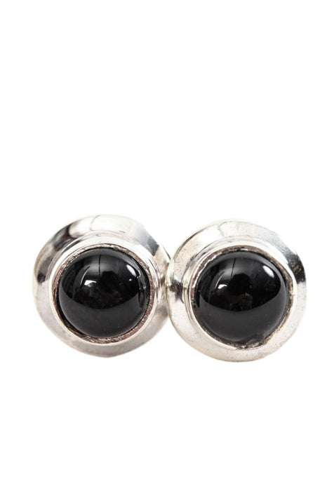 Boucles d'oreilles argent onyx noir