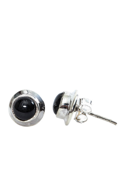 Boucles d'oreilles argent onyx noir