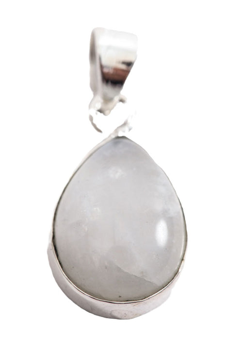 Silver pendant rainbow moonstone