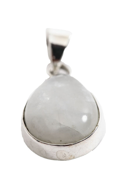 Silver pendant rainbow moonstone