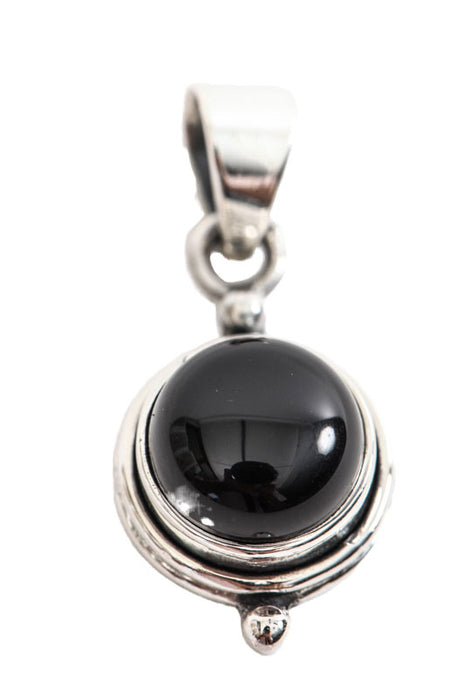 Pendentif argent onyx noir