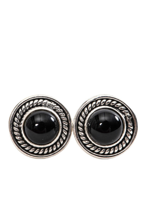 Boucles d'oreilles argent onyx noir