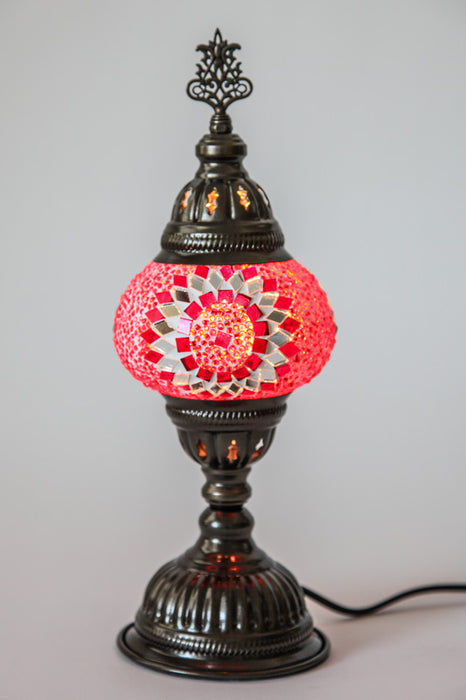 Mosaic lamp red 13 x 13 x 30 cm