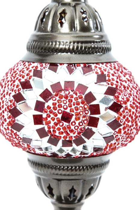 Mosaic lamp red 13 x 13 x 30 cm