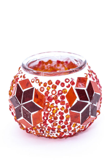 Mosaic lantern orange 7 cm