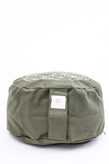 Meditation cushion flower of life khaki 30 x 30 x 15 cm