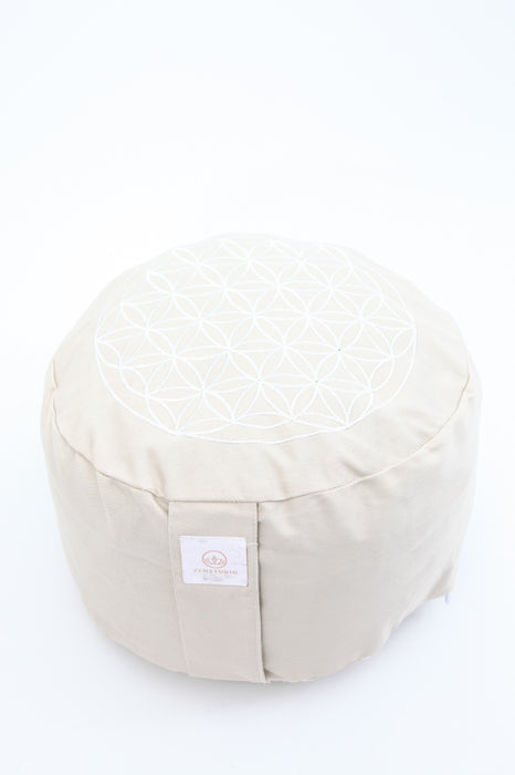 Meditation cushion flower of life beige 30 x 30 x 15 cm