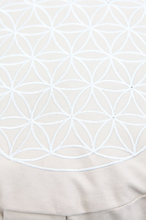 Meditation cushion flower of life beige 30 x 30 x 15 cm