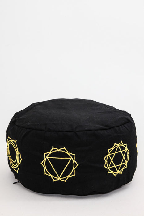 Meditation cushion 7Chakra black 30 x 30 x 15 cm