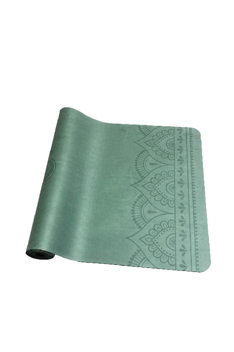 Yogamatte bedruckt Hand der Fatima/Om grün