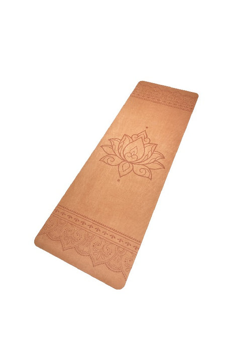 Yogamatte bedruckt Lotusblume apricot