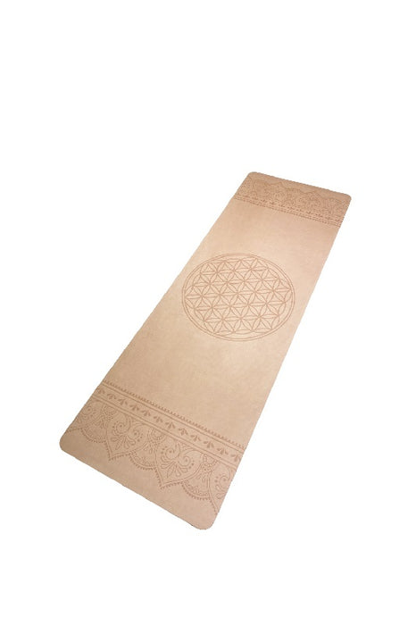 Yogamatte bedruckt Lebensblume natur