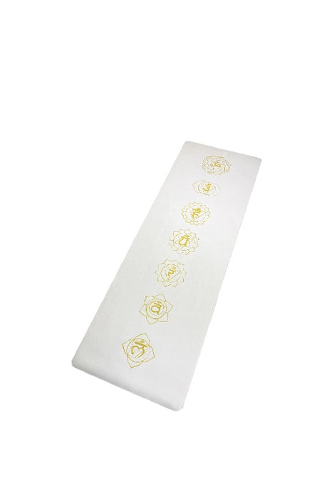 Yogamatte bedruckt 7 Chakra weiss